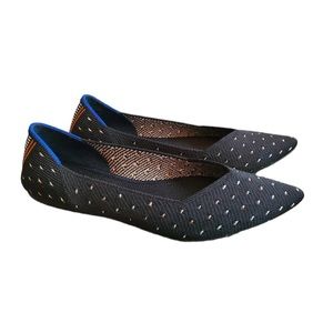 Rothy’s The Point Flat, Black & White Polka Dot, Size 9